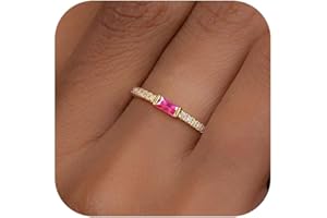 ZOERAY ZORAY Anillos para Mujer con Piedras de Nacimiento Apilable Fino Anillo Oro Mujer 18k de Compromiso con Circonita Cúbica Alianzas Boda Anillos Dorados Alianzas de Promesa Regalos Cumpleaños