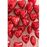 Beys&uuml;s Kırmızı Kalp Folyo Balon Parlak 5 Adet 45cm