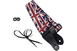 KLIQ MUSIC GEAR KLIQ Vintage Woven Guitar Strap for Acoustic and Electric Guitars | '60s Jacquard Weave Hootenanny Style | 2 Rubber Strap Locks Included