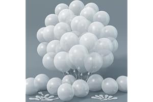Jobkoo Pearl White Balloons 12 Inch, 100 Pack White Pearl Balloon Bright Royal Clear White Latex Balloons for Arch White Helium Balloons for Birthday Wedding Baby Shower Anniversary Party Decorations