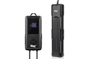 hygger Submersible Aquarium Heater: Dual Quartz Glass Fish Tank Thermostat with Led Digital Display Controller - APS Auto Protection Heater for Freshwater SaltWater Fish Tank (Aquarium Heater-800w)