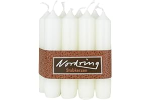Nordring 8 Stück Stabkerzen weiss 2,2 x 11 cm hoch