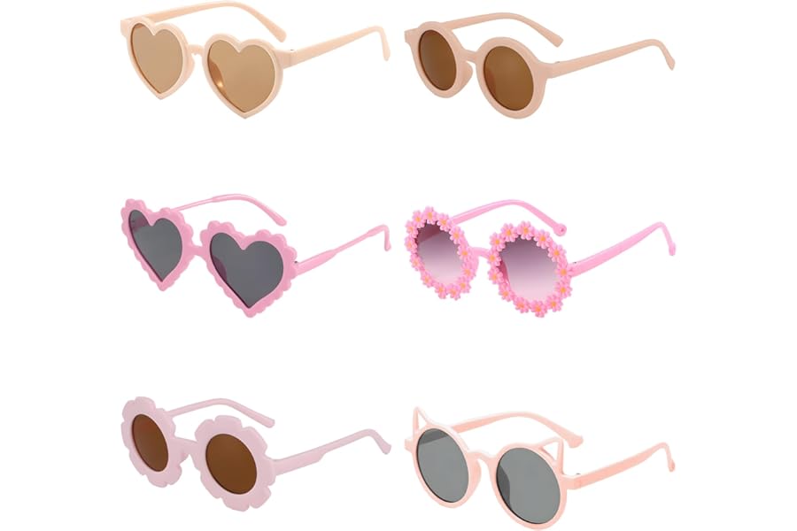 6PCS Kids Sunglasses for Girls and Boys, Childrens Sunglasses, Lightweight and Durable for Daily Use, Parties, Special Events