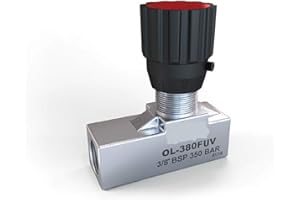 Uzman-Versand Clapet anti-retour 3/8" - Vanne de régulation du débit - Vanne papillon hydraulique - Valve de régulation - Clapet anti-retour (aluminium, 3/8) - Valve hydraulique