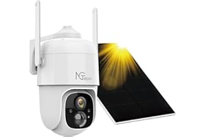 NGTeco Cámara de Seguridad Solar al Aire Libre Inalámbrica con Paneles Solares, Video 1080p, WIFI, Proyector LED | Alternativa al Sistema de Circuito Cerrado de Televisión (C5500)