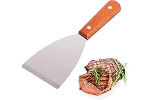 SEMINISMAR Spatola in Metallo per Bistecca Raschietto Antiaderente in Acciaio Inossidabile per Barbecue e Griglia, Strumento di Cottura Ideale