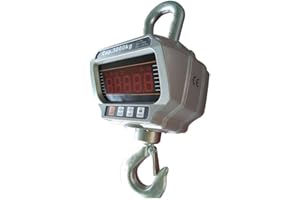 OBLLER Báscula industrial para colgar (3000 kg, resolución de 1 kg), color plateado