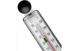 Yushu Termometro per acquario per serbatoio, misuratore di vetro, misuratore di temperatura acqua con ventosa, per temperatura habitat dei rettili marini, facile da installare, argento