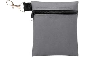 Scott Edward Golf Tee Pouch Travel Gear Professional Zipper Golf Tee/Ball Pouch Bag with Metal Lobster Claw Clip for Valuables and Golf Accessories, Clips to Your Golf Bag for Extra Storage