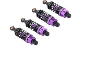 ‎HENSYCH Hensych 4 Packung Einstellbares Öl 60mm 85mm 100mm Stoßdämpfer vorne und hinten aus Metall für 1/10 RC Auto LKW Teile Crawler Typ Axial SCX10 TRX4 D90 (Violett, 60mm)