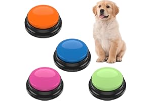 Gatphy Dog Buttons Talk Training, 4Pcs Pet Communication Buttons Voice Recording Button, 30 Second Record Pet Training Buzzer Dog Talking Button Recording Device Interactive Toys for Dogs Puppies