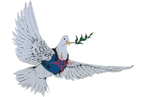 RITTER MEDIENDESIGN Banksy - Adesivo in vinile con colomba, resistente alle intemperie, resistente ai raggi UV