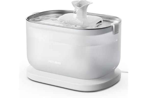 PETLIBRO Fontaine à Eau pour Chat en Acier Inoxydable Dockstream, Pompe sans Fil, Ultra Silencieuse 23 DB, 2 Modes de Débit, sans BPA, 2,5 L