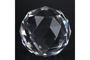 Sheens Bola de Cristal de Corte Claro, 60/80 mm Esfera de Cristal de Corte Claro Prismas Bola de Cristal Bola de Mirada facetada translúcida Suncatcher Home Hotel Decoración Herrajes(60MM / 2.36in)