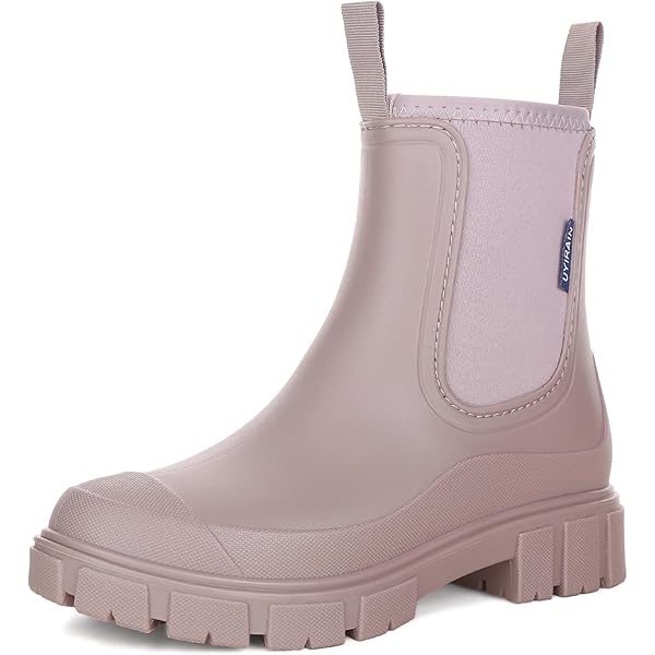 Rubberlaarzen voor dames, waterdichte laarzen, halfhoge regenlaarzen voor dames, Chelsea met antislipzool, modieuze modderlaarzen, outdoor