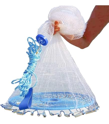 Buy EASY BIG American Fishing Cast Net with Aluminum Frisbee for Bait Trap Fish Dia:7.8ft/9.8ft/11.8ft/13.7ft, 0.8inch Mesh Size (Dia: 7.8FT (Metal Lead)) Online at Low Prices in India