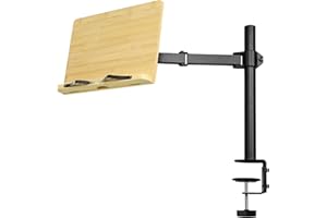 Navaris Leggio per Libri da Tavolo - Supporto per Libri in Bambù - Leggio da Tavolo Regolabile - Porta Libro Laptop Spartiti - Leggio Legno Diverse Angolazioni