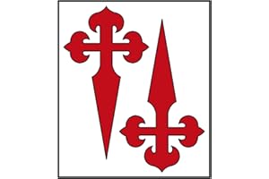 ARTIMAGEN Adesivo Croce di Santiago 2 pezzi 43x73 mm/pezzo. Rosso.