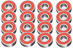 TRIXES 16PCS 608RS Rodamientos de Ruedas de Metal para Patines y Patinetas - Clasificación ABEC 9 - Para Patinetas, Patines, Scooters, Ruedas de Longboard y Fidget Spinner