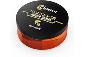 OMWAH Natural Hold Hair Pomade - Add Hair Strength and Volume - Long Lasting Hold and Shine - Flake Free Formula - Infused with Vitamins to Nourish Hair For Men and Women All Hair Styles (2oz).