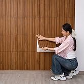Kendinden Yapışkanlı Ahşap Duvar &Ccedil;ıtası Desenli Duvar Paneli 30x60cm (1, koyu kahve)