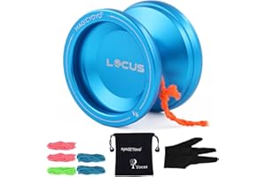 MAGICYOYO Yo-yo Infantil de Respuesta Profesional para Principiantes Magic Yoyo V6 Locus con Cuerda de yo yo metálico, Guantes de yoyos, Kit de Bolsa de Almacenamiento, Azul Oscuro