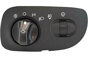 TRQ Headlight Switch, Capacitive Touch, 3-Position, Push Button Actuator, Black, Automatic Operation, Compatible with 2000-2003 Ford F-150, 2004 F-150 Heritage