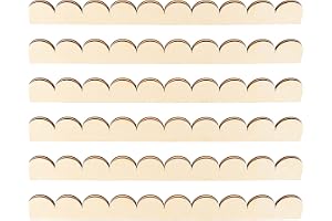 6 stycken Oläkta trälister med vågkanten, 40×4 cm DIY-prydnadslist med självhäftande prickar Självfärgbara dekorativa trälist