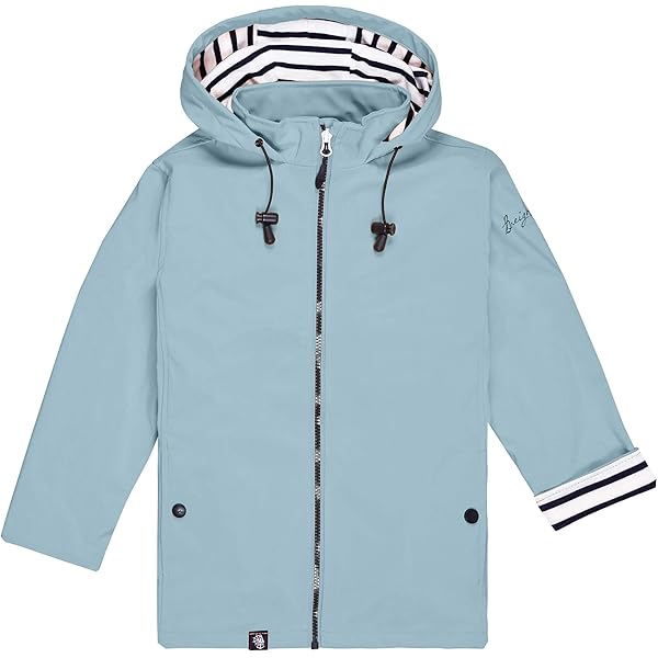 Ciré Imperméable Enfant Breizh Ocean - Doublure Polaire - Capuche Rayée - Taille 1 An à 14 Ans - Mixte