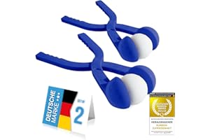 GOODS+GADGETS Schneeballzange für Perfekte 7 cm große Schneebälle; 2. Generation Schnee-Ball-Maker; Schneeball-Presse, nie mehr kalte Hände; 38 cm; zufällige Farben Rot oder Blau (2 Stück)