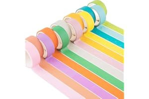 YUBX Washi Tape Set di 12 rotoli di nastro adesivo decorativo Washi Glitter Adesivo 15mm di larghezza (Candy Large)