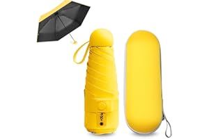 FANSEZQ Parapluie de Voyage Compact et Léger - Mini Parapluie Coupe-Vent Portable avec 8 Côtes pour Hommes et Femmes - Pliage Ultra Compact en Format Capsule