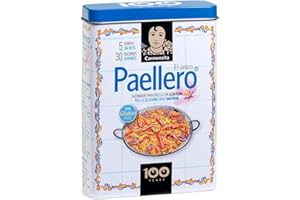 Carmencita Paellero Sazonador con Azafrán, Sin Gluten, Lata con 5 sobres 4g ud, 180 Raciones - 120g