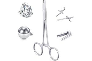 AceFun 3mm 4mm 5mm Set pinces piercing pour boules Outil piercing Pince ouvrir anneau Screw on off Dermal Anchor Pince boules piercing Pincette boules piercing