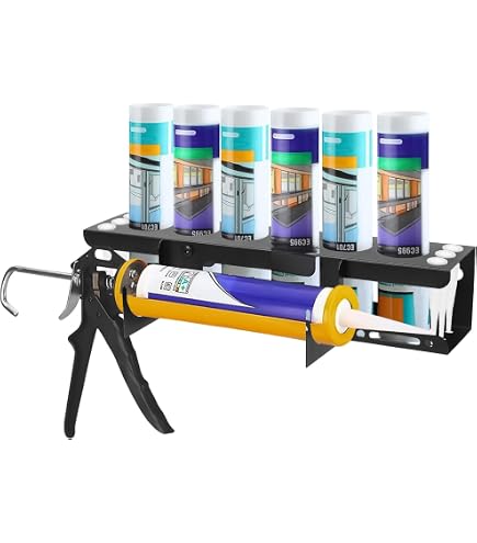 Scaffale per tubi per sigillatura, supporto da parete in silicone, ideale per scaffalature per furgoni, porta tubi sigillanti, organizer per attrezzi per sigillatura, officina contiene 6 tubi ugello