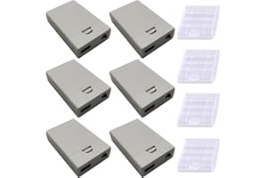 GTIWUNG 6 Piezas 3x1.5V AA Caja de Soporte de Batería Blanco,Enchufe Hembra USB,4.5V AA Caja de Almacenamiento de Batería con Enchufe de Hembra USB,con 4 Piezas Caja de Batería de Plástico