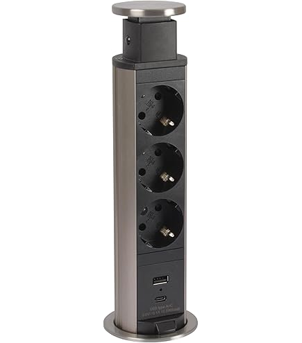Tafelstopcontact, inschuifbaar, USB C PD20W, intrekbaar stopcontact