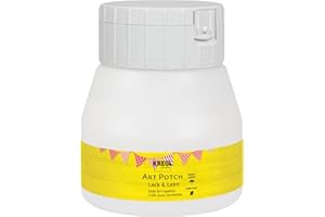 KREUL 49252 - Art Potch Lack und Leim, transparent, 250 ml, Serviettentechnik- und Dekokleber auf Wasserbasis, für Holz, Keramik, Stein und Karton