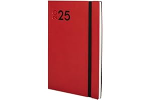 Finocam - Agenda Dynamic Mara 2025 Semana Vista Horizontal Enero 2025 - Diciembre 2025 (12 meses) Rojo Español