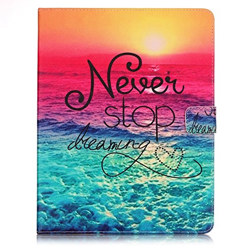 Pattern Printing Smart Leather Tablet Shell für iPad 4/3/2 - Dawn and Never Stop Dreaming