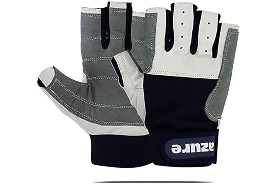 Azure Premium Quality Strong AMARA Black Sailing Enforced Palm Breathable Best Gloves Skiing Riding Running Hiking Fishing Sailing Indoor-Outdoor C/F