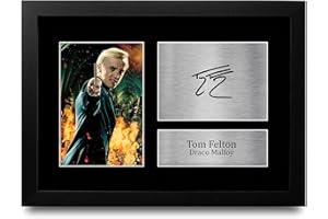 HWC Trading FR A4 Tom Felton Harry Potter Draco Malfoy Gifts Printed Signed Autograph Picture for Movie Memorabilia Fans - A4 Framed