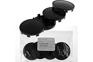 RKC 4 tapas de buje de 61 mm, tapas para llantas y tapas, color negro curvado para Audi
