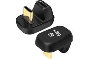 AIYEEN Adapter kątowy USB C 180 stopni, USB C 4.0 męski na żeński adapter w kształcie litery U, adapter kątowy typu C 40 Gbps Złącze do transferu danych kompatybilny z Samsungiem, MacBookiem i nie tylko