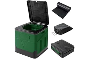 FIAMER WC da campeggio pieghevole con copertura, WC da campeggio, con copertura, WC con copertura divisa, WC per esterni o interni (verde)