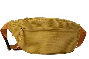 BABYVIVA 2025 Sac banane en velours côtelé pour femme, grande capacité, couleur unie, sac banane, sac de poitrine pour fille, sac à bandoulière polyvalent, jaune, As shown in the picture (error 1-3cm