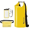 KYG Borsa Impermeabile a Tracolla Regolabile Dry Bag 5L/10L/20L Kit 3 in 1 Marsupio impermeabile, custodia per cellulare Wate