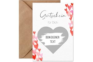 ‎THINGS OF HAPPINESS Things of Happiness Rubbelkarte zum selber beschriften | Überraschungskarte inkl. Briefumschlag aus Naturpapier | Rubbellos | Geschenk Muttertag, Vatertag | Gutschein Weihnachten DIN A6 (Herzen Rot)