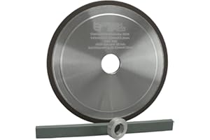 SÄGENSPEZI Profi Diamant-Schleifscheibe für Hartmetall Duro Sägekette 145mm x 22,3mm x 3,2mm inklusive Abziehstein und Adapter für 12 mm Aufnahme Verschiedene Stärken verfügbar!
