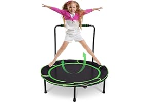 ‎ARKYOMI Trampolin Kinder Indoor Outdoor Ø 91cm Klein Mini Kindertrampolin Klappbar ohne Netz Zuhause Eckig Bodentrampolin für Drinnen ab 2 3 4 Jahre Kids